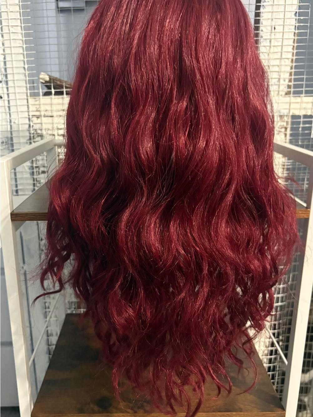 Wavy Burgundy Women's Hair Wig - Unbranded